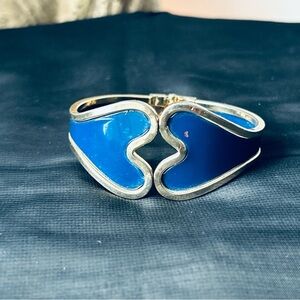 Blue Heart Bangle Bracelet